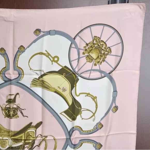 Hermes Pink and Gold Scarf - Picture 7 of 9